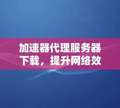 加速器代理服务器下载,提升网络效率的秘密武器