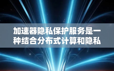 加速器隐私保护服务是一种结合分布式计算和隐私保护技术的创新解决方案，旨在在加速计算的同时确保数据隐私。以下是对该服务的详细分析和总结